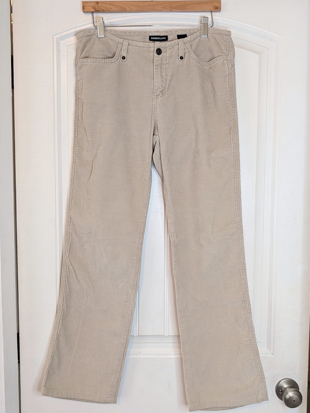 Vintage Y2K Express Jeans Khaki Beige Corduroy Straight Leg Pants